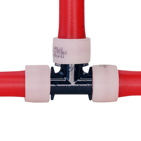 Apollo EPXPAT1225PK Tee, 1/2 in, PEX, Poly Alloy, 200 psi Pressure