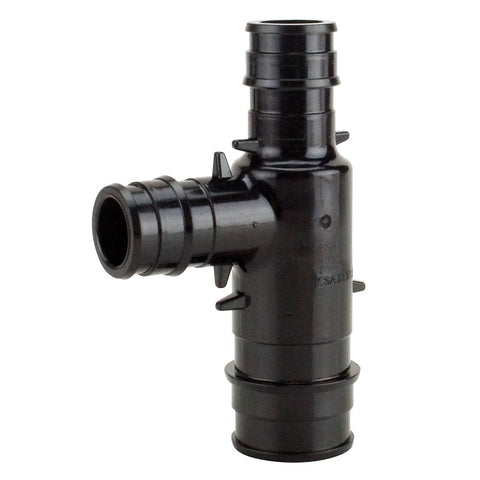 Apollo EPXPAT341212 Pipe Tee, 3/4 x 1/2 x 1/2 in, Barb, Polyphenylsulfone, Black, 200 psi Pressure