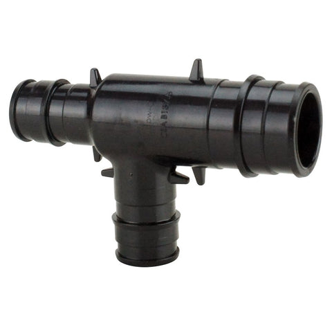 Apollo EPXPAT341212 Pipe Tee, 3/4 x 1/2 x 1/2 in, Barb, Polyphenylsulfone, Black, 200 psi Pressure