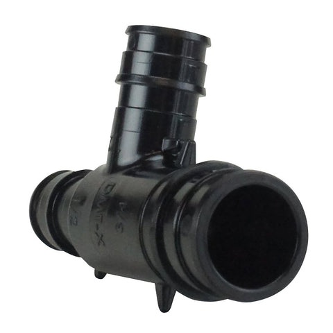 Apollo EPXPAT341212 Pipe Tee, 3/4 x 1/2 x 1/2 in, Barb, Polyphenylsulfone, Black, 200 psi Pressure