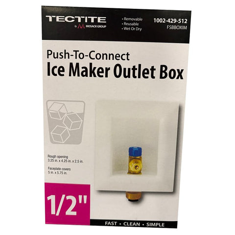 Apollo FSBBOXIM Ice Maker Outlet Box, 1/2 in Connection, PTC x Compression, Polystyrene