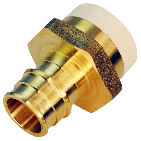 Apollo EPXCPVC34 Straight Adapter, 3/4 in, Slip x PEX-A, Brass, 180 psi Pressure