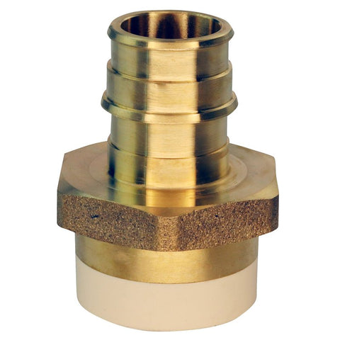 Apollo EPXCPVC34 Straight Adapter, 3/4 in, Slip x PEX-A, Brass, 180 psi Pressure
