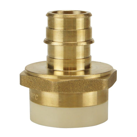 Apollo EPXPVC34 Straight Adapter, 3/4 in, PEX x PVC, Brass, SCH 40 Schedule, 200 psi Pressure