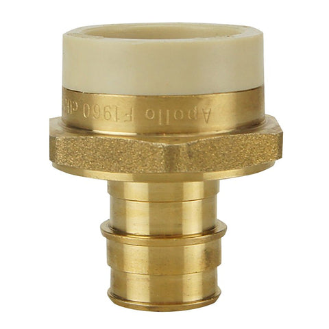 Apollo EPXPVC34 Straight Adapter, 3/4 in, PEX x PVC, Brass, SCH 40 Schedule, 200 psi Pressure