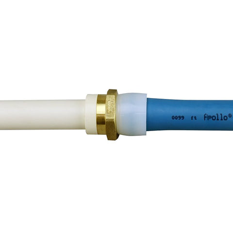 Apollo EPXPVC34 Straight Adapter, 3/4 in, PEX x PVC, Brass, SCH 40 Schedule, 200 psi Pressure