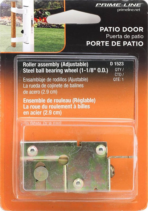 Prime-Line D 1523 Roller Assembly, 1-1/8 in Dia Roller, 5/16 in W Roller, Steel, 1-Roller, K-Tab Mounting