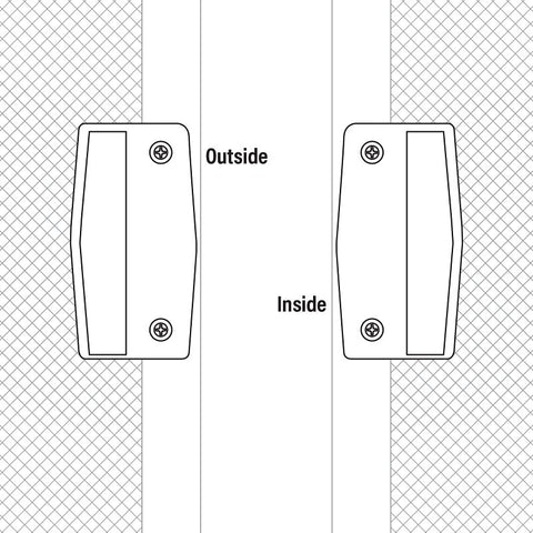 Prime-Line A 111 Door Pull Set, 1-7/8 in W, 0.7 in D, 4 in H, Plastic