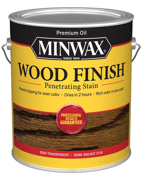 Minwax Wood Finish 71012000 Penetrating Stain, Gloss, Dark Walnut, Liquid, 1 gal Can, Pack of 2