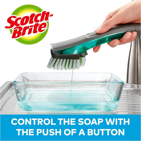 Scotch-Brite 751U-4 Soap Control Dishwand Brush, Nylon Bristle, 12 in L, Plastic Handle, Gray