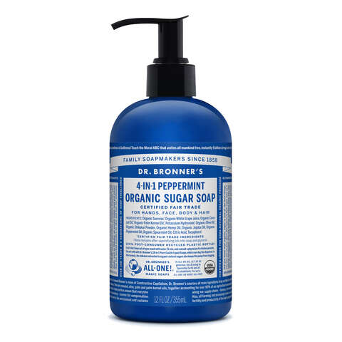 Dr. Bronner's Organic Peppermint Scent Sugar Scrub 12 oz, Pack of 12