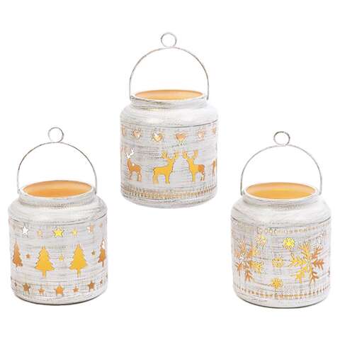 Gerson LED White Winter Scene Lantern 5.51 in., Pack of 6