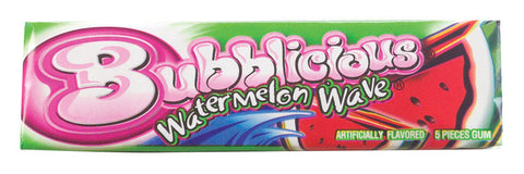 Bubblicious Watermelon Wave Chewing Gum 5 pc, Pack of 18
