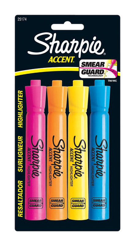 Sharpie Accent Neon Color Assorted Fine Tip Highlighter 4 pk, Pack of 6