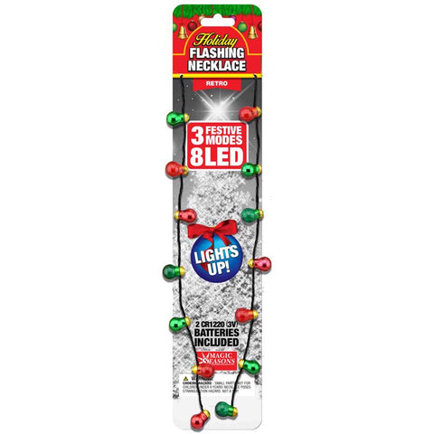 Magic Seasons Christmas Holiday Flashing Necklace 1 pc, Pack of 36