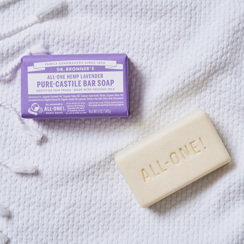 Dr. Bronner's Organic Lavender Scent Pure-Castile Bar Soap 5 oz, Pack of 12