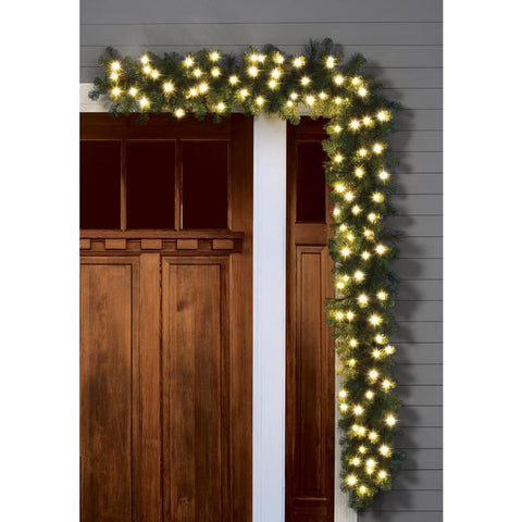 Celebrations Platinum 14 in. D X 9 ft. L LED Prelit Warm White Mixed Pine Christmas Garland