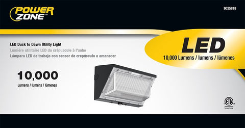BELL LINK CL-WLS10K Wall Pack, 120 V, LED, 10,000 Lumens, 3000, 4000, 5000 K, Metal