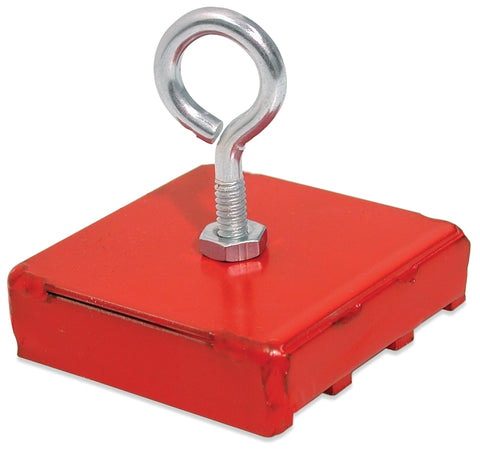 Magnet Source 07206 Retrieving Magnet, 2 in L, 2 in W, 9/16 in H, Steel