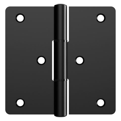 National Hardware N166-024 Modern Square Gate Hinge, Steel, Black, Tapping Screws Mounting