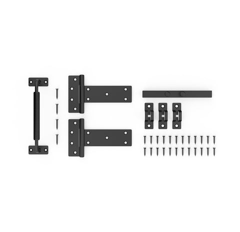 National Hardware N166-036 Industrial Gate Kit, Steel, Black, 4-Piece