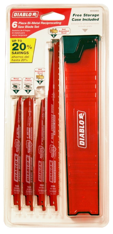 Freud DS006S Multi-Purpose Reciprocating Saw Blade Set, 6 Pieces