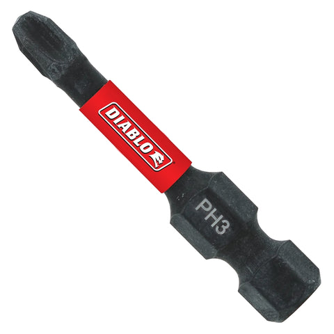 Diablo DPH32P5 Drive Bit, #3 Drive, Phillips Drive, 1/4 in Shank, Hex Shank, 2 in L, HSS