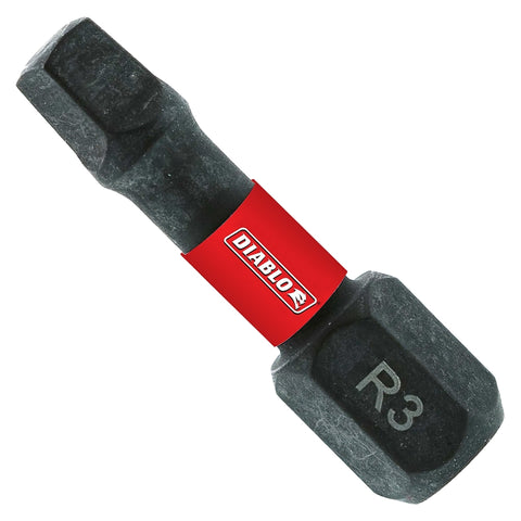 Diablo DSQ31P2 Drive Bit, #3 Drive, Square Drive, 1/4 in Shank, Hex Shank, 1 in L