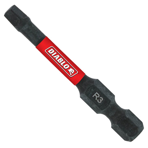Diablo DSQ32P1 Drive Bit, #3 Drive, Square Drive, 1/4 in Shank, Hex Shank, 2 in L