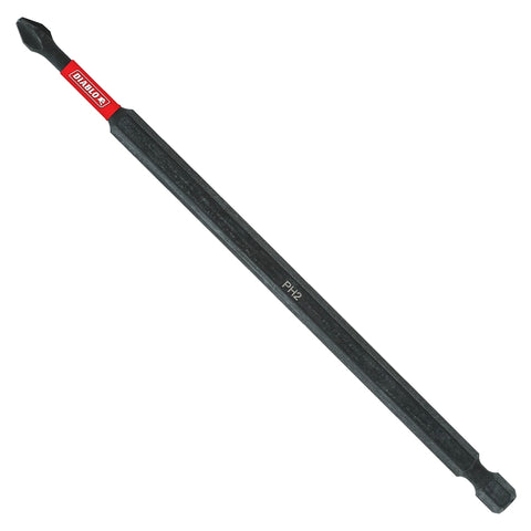 Diablo DPH26P1 Drive Bit, #2 Drive, Phillips Drive, 1/4 in Shank, Hex Shank, 6 in L