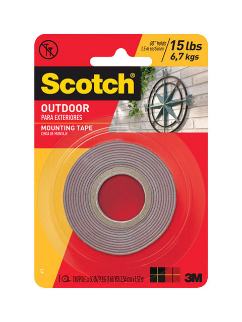Scotch 1 in. W x 60 in. L Outdoor Mounting Tape Clear