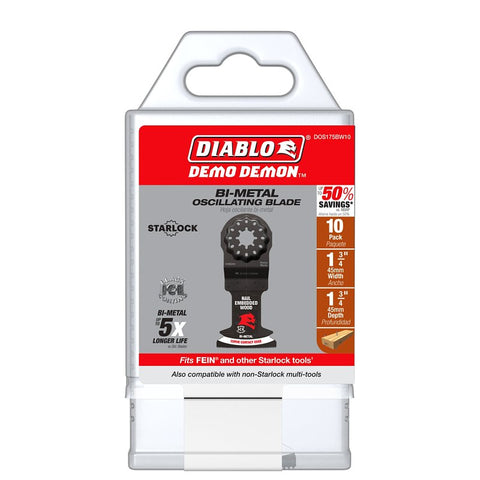 Diablo Demo Demon DOS175BW10 Oscillating Blade, 1-3/4 in D Cutting, Bi-Metal