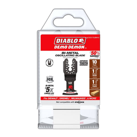 Diablo DOU175JBW10 Oscillating Blade, 1-3/4 in D Cutting, Bi-Metal