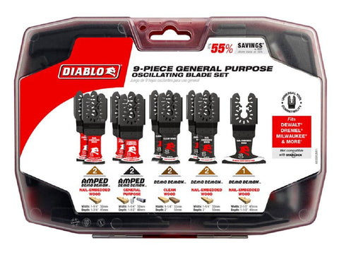 Diablo DOU9S Oscillating Blade Set, Bi-Metal/Carbide