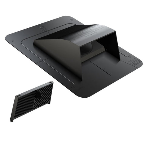 Canplas 6015BL Roof Dryer and Bathroom Exhaust Vent, 6-1/8 in W Hood, 3-1/4 in H Hood, 4 in Duct, Black Hood