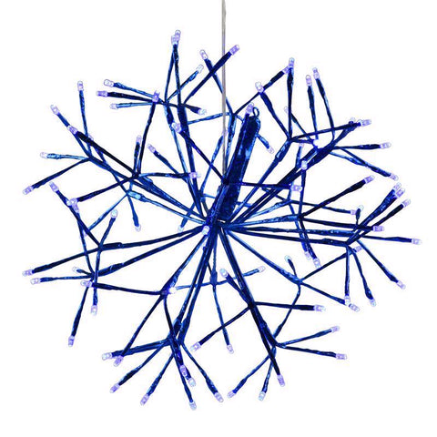 Celebrations Platinum LED Blue Shimmer Sphere 16 in. Hanging Decor