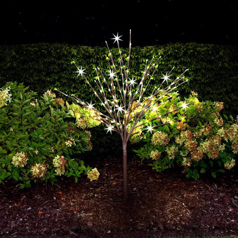 Celebrations Platinum LED Pure White Light Burst 32 in. Yard Decor