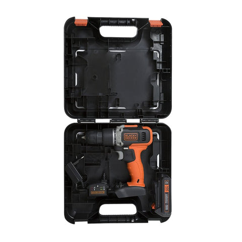 Black+Decker BCD704C1-B3 Hammer Drill, Battery Included, 20 V, 1.5 Ah, 10 mm Chuck, 1400 rpm Speed