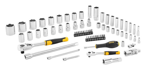STANLEY STMT82831-LA Ratchet and Socket Set, Chrome, Pack of 2