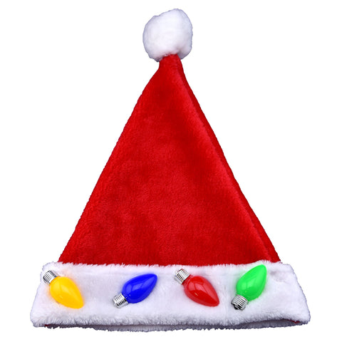 Magic Seasons Christmas LED Santa Hat Plush 1 pc, Pack of 12