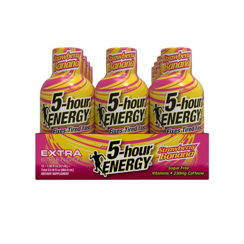 5-hour Energy Extra Strength Sugar Free Strawberry/Banana Energy Shot 1.93 oz, Pack of 12