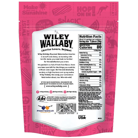 Wiley Wallaby Australian Style Watermelon Licorice 10 oz, Pack of 10