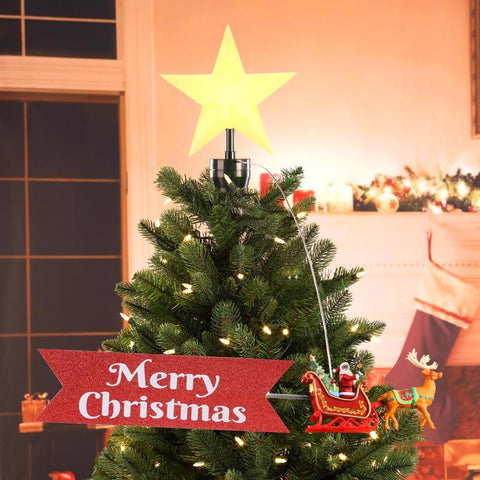 Mr. Christmas LED Santa In Sleigh Animated Tree Topper 24 in.