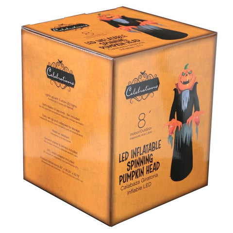 Celebrations Four Season 8 ft. LED Prelit Spinning Pumkin Head Inflatable