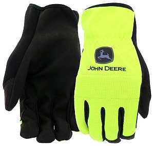 John Deere JD86018-L High-Dexterity Work Gloves, Men's, L, Reinforced Thumb, Shirred Cuff, Spandex/Synthetic Leather