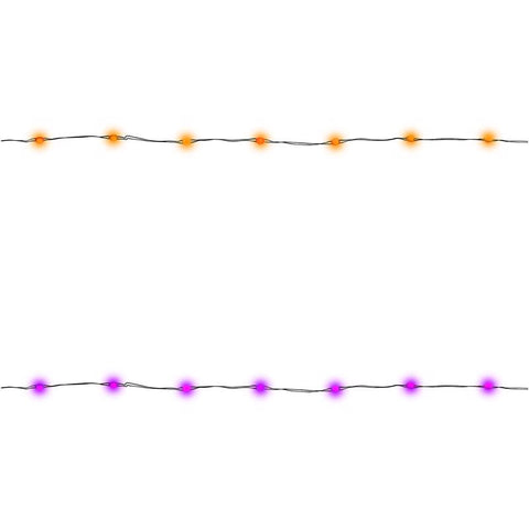 Celebrations Halloween Orange/Purple 50 ct 1 in. LED Prelit Light String String Lights, Pack of 12