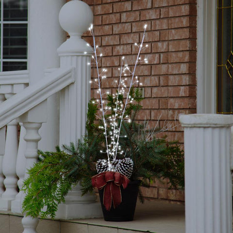 Celebrations LED Pure White Lighted Branches 38 in. Yard Decor