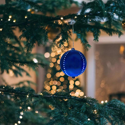 Celebrations Platinum LED Blue Lighted Ornament 6 in. Hanging Decor