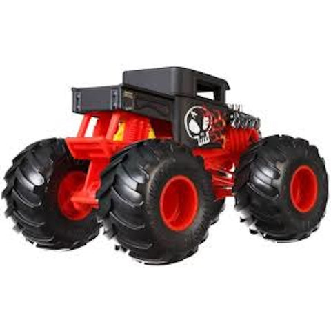 Hot Wheels Monster Trucks Cars Black/Red, Pack of 4