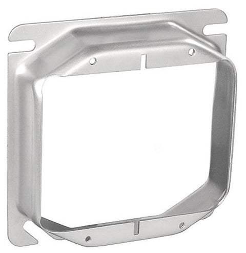 Southwire 52C19-UPC Device Ring, 4 in W, Square, 2-Gang, Steel, Silver, Galvanized